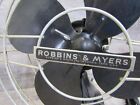 1940s 10  Gray Oscillating Fan Robbins   Myers  R36004a  For Parts Or Repair