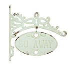 Large Welcome Go Away Swivel Metal Sign Cast Iron Antique White Heavy Duty 11 5 