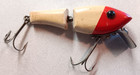 Vintage Bill Kauth Chubby Minnow Illinois River Bait Wood Fishing Lure Red White