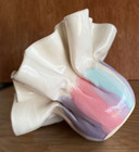 1980s Demery Studio Pottery Sculpture Vase White   Pink