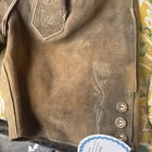 Bavaria Trachten Leather Traditional Lederhosen Shorts   Suspenders Mens 36