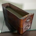 Antique White Treadle Sewing Machine Cabinet 2 Wood Drawers   Left Side