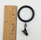 Lot Of 27 X 1 5  Inch Black Metal Curtain Rings With Clips High Quality