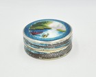 Fine Art Deco Solid Silver Gilt   Guilloche Enamel Pill Box C1925 A f