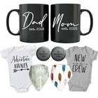Pregnancy Gift Set - New Mom And Daddy Est 2026 11 Oz Mug Set With  adventure 
