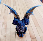 Three-headed Gargoyle Cat Figurine Gothic Resin Statue W  Wings  Pentacle