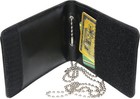 Black Leather Id Holder   Neck Chain Wallet Badge Case Law Enforcement Shield