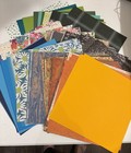 Large Lot Scrapbooking Supplies - Papers Cardstock Stickers Die Cuts 12x12 Pages