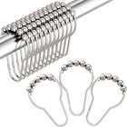 Elegant Polished Nickel Shower Curtain Hooks - Set Of 12 Rustproof Steel Charm