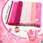 600 Pcs Pink Pipe Cleaners For Diy Crafts  Fuzzy Chenille Stems  6 Colors