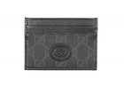 New Gucci Luxury Gg Black Gray Interlocking Credit Card Case