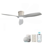 52in Smart Nickel Ceiling Fan With Dimmable Led Voice app remote Control 6 Speed
