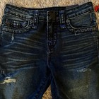 Nwt True Religion Rocco Skinny Jeans  Kids Size 8 Dark Distressed Denim   10147