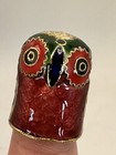 Cloisonn   Owl Thimble Pair Brass And Enamel Vintage 1990   s China Hand Crafted