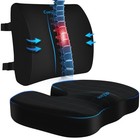 Ergonomic Memory Foam Seat Cushion   Lumbar Support Pillow For Sciatica Relief 