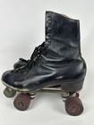 Riedell Red Wheel Roller Skates Men   s Size 10 Black Leather Vintage Rare