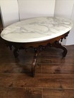 Coffee Table French Marble Victoria Style White   Gray Excellent  Condition