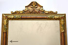 19th C Antique French Provincial Carved Mirror - Gold  Flowers - Gilded  Painted