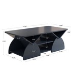 Engineered Wood Coffee Table Rounded Corner Storage Open Shelves Sturdy