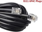 25 Feet Telephone Extension Phone Cord Rj11 Plug 1 Couplers 20 Clips Black