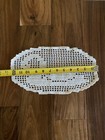 Vtg Handmade Crochet Swan Filet Doily Ecru Mint