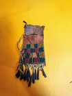 Antique Apache Strike-a-lite Antique Beaded Bag Native American Cones Fringe