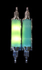 1 Pc Vintage Art Deco Brass And Glass Rod Green Wall Sconce Light Skyscraper  25