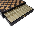 Black 3 3 4  Anderssen Staunton Wood Chess Set Dark Walnut Color Storage Board