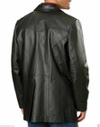 Men s Genuine Soft Lambskin Leather Blazer Regular Fit Jacket Two Button Black