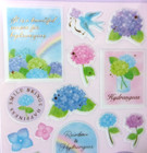 Daiso Hydrangea Flower Sticker Sheet Japan