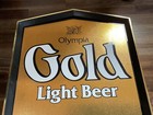 Vintage Olympia Gold Light Beer Sign 1982 Only 70 Calories  