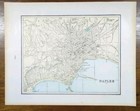 Vintage 1902 Naples Italy Map 14 x11  Old Antique Original Pozzuoli Spaccanapoli
