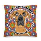 Fawn Great Dane Dog Retro Throw Pillow Decor 22x22    - A Home Is Not Complete