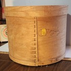 Vintage Large Natural Bent Wooden Pantry Box  Firkin  W  Lid