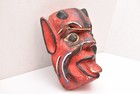 Vtg Diablo Devil Mask Mexican Guerrero Folk Art Hand Carved Wood Day Of The Dead