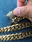 14k Gold Plated Stainless Steel Miami Cuban Link Bracelet chain Combo Set 10mm