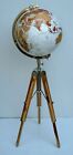Floor World Globe With Wooden Tripod Stand 18  Big Modern Map Atlas Globe Deco