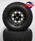 Golf Cart 10  Black Panther Wheels rims And 20x10-10 All Terrain Dot Tires  4  