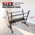 Art Storage Rack W  Rolling Casters Art Display Rack Stand For Artwork  Posters