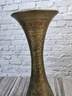 Vintage India Brass Vase Hand Etched 14  Read Discription 