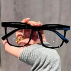 Square Clear Lens Glasses Black Frame Fashion Eyeglasses Men Women Retro Style