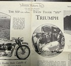 Triumph 500 Tiger Cub 100 Motorcycle 1939 Road Test Dealer Brochure 1940-1941