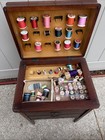 Vintage Sewing Cabinet Table Empty  Contents Not Included