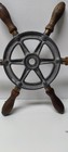 12  Diameters Antique Cast Iron Nautical Ship s Wheel W  Wood Handles