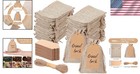 100 Pack Burlap Gift Bags With Tags - Drawstring Favor Pouches For All Occasions