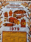 J- v  1979 Finished Jewel Home Felt Wall Calendar Banner 28x16 Gorgeous    J- v