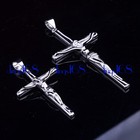 925 Sterling Silver Jesus Christ Crucifix Cross Pendant  Necklace Chain Set H083