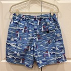 Vineyard Vines Chappy Swim Trunks Blue Sailboats Mens Size Small Nautical Preppy
