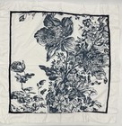 Set Of 2 Blue   White Floral Toile Botanical Euro Pillow Shams 100  Cotton India