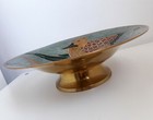 Vintage Metal Bowl Plate Tray Platter Enamel Birds Design Decorative Platters